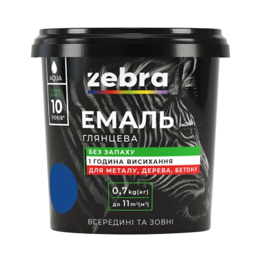 ЪФарба емаль ZEBRA 0,7кг Синій 48