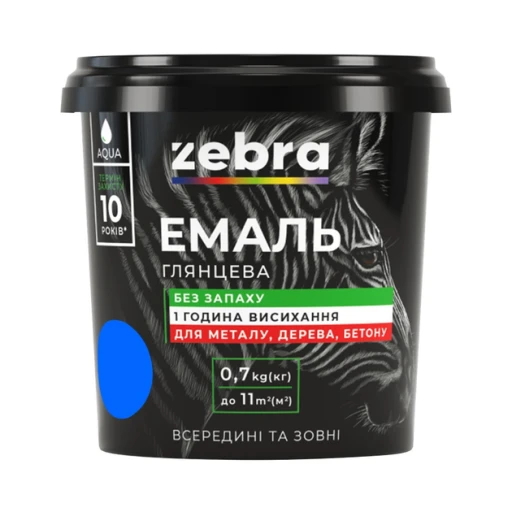 ЪФарба емаль ZEBRA 0,7кг Блакитний 43